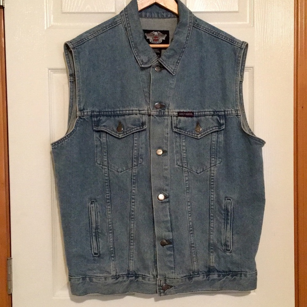 Vintage Harley Davidson denim vest